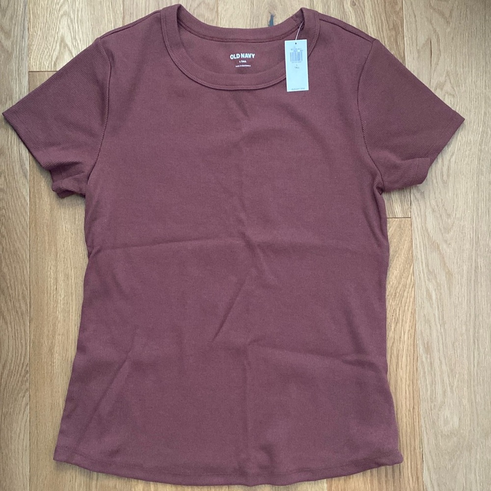 Old Navy Fitted Rib-Knit Cropped T-Shirt NWT L Tall